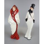 Pair of L/E porcelain Michael Sulty figures - Approx height 33cm