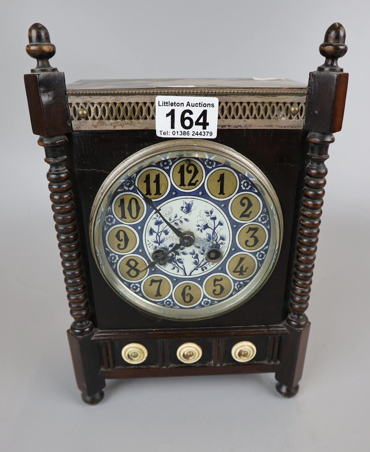 J P Freres Art Nouveau mantle clock