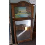 Antique trumeau mirror - Approx size: 84cm x 176cm