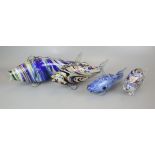 4 glass Murano fish