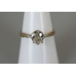 Gold diamond solitaire ring - Size O½