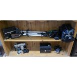 Collection of cameras and accessories