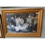 Print G Robinson The Lady Shalott in ornate gilt frame - Approx IS: 71cm x 47cm