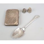 Collection of hallmarked silver to include cigarette case - Approx weight 126g