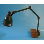 Adjustable vintage machinists lamp