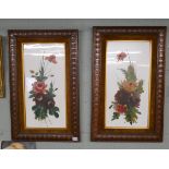 Pair of Victorian oil on milk glass framed pictures - Approx IS: 29cm x 60cm