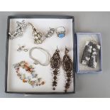 Collection of costume jewellery to include silver