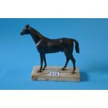 Metal horse on marble base - Approx height 21cm