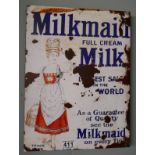 Reproduction metal Milk Maid advertising sign - Approx size: 40cm x 30cm