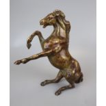 Antique bronze 'rearing' horse figure