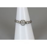 White gold diamond set ring - Size M