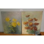 Pair of still life paintings - Oil on board - Approx IS: 41cm x 51cm