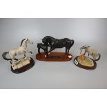 3 horse figures to include Black Beauty by Beswick