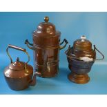 Three large copper & brass items