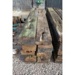 10 weathered railway sleepers