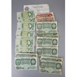 Collection of English bank notes to include copy of white £5 note