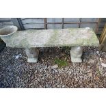 Stone squirrel bench