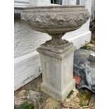 Stone planter on pedestal