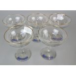 5 original Babycham glasses