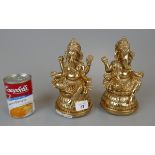 Pair of gilt Ganesh figures