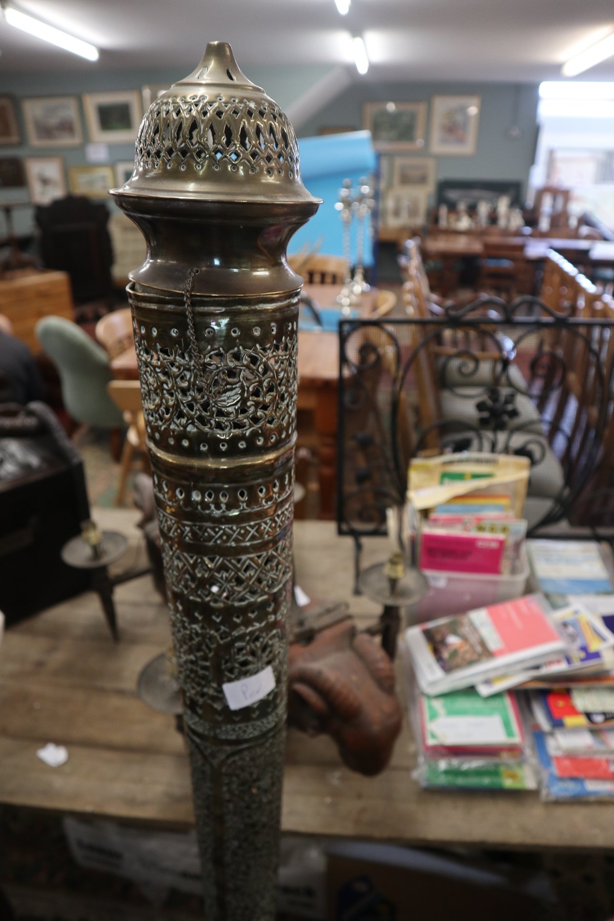 Large brass incense burner - Approx. height: 154cm - Bild 2 aus 4