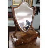 Mahogany shield vanity mirror