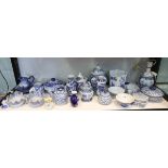 Collection of blue and white china