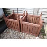 Pair of wooden planters