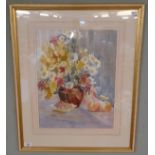 Watercolour still life by local artist Mary Holmes - IS: 34cm x 46cm