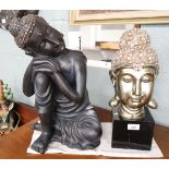 2 buddhas - Approx. height: 45cm