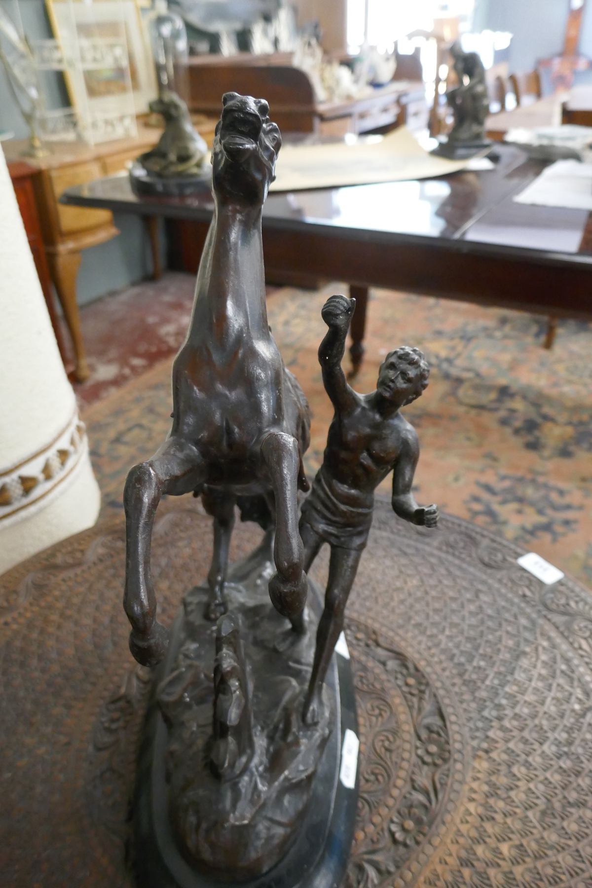 Metal figure of man and rearing horse - Approx. height: 43cm - Bild 2 aus 5