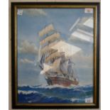 Watercolour - Nautical Scene - Peter M Wood - Approx IS: 37cm x 46cm