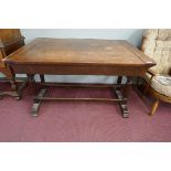 Antique oak metamorphic table/sofa - Approx. size L: 121cm W: 91cm H: 73cm