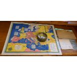 Map of Europe with antique magnifying glass