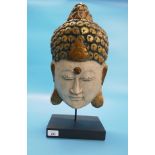 Wooden Buddha on stand - Approx. height: 48cm