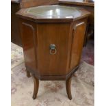 Leather topped cellarette cupboard