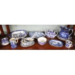 Collection of antique blue and white china