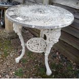 Round aluminium bistro table