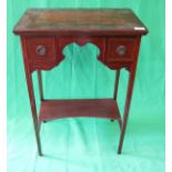 Art Nouveau inlaid mahogany side table - Approx. size W: 50cm D: 32cm H: 73cm