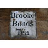 Original small enamel double sided Brooke Bond Tea sign - IS: 27cm x 28cm