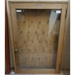 Pine glazed key cabinet marked GRVI to base - Approx. size W: 52cm D: 11cm H: 74cm