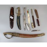 Collection of daggers and pen knives etc