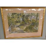 Watercolour - River Isbourne by David Birch - IS: 56cm x 38cm