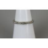 White gold diamond half hoop ring - Size K