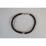 Victorian gold mounted human hair mourning choker