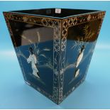Chinese mother of pearl waste paper bin - Approx. height: 36cm