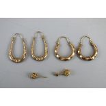 Collection of gold earrings