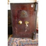 Antique safe with key to include cupboard - Approx W: 43cm x D: 46cm x H: 61cm