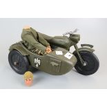 Vintage Action Man A/F with motorbike and sidecar