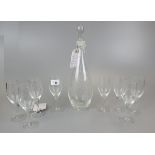 Robert Melville engraved glasses and decanter set